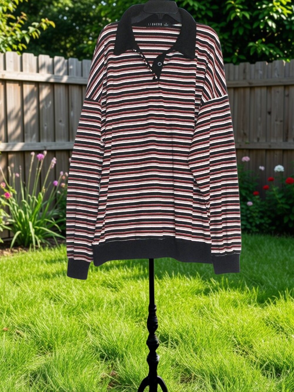Lioness Small Striped Oversized Women's Long Sleeve Top